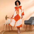 Women Midi Hand Tie Dye Rayon A-Line Flared Dress Quick Dry Breathable Eco-Friendly Summer Party Casual Daily Wear