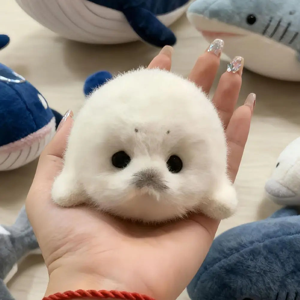 Mini Seal Plush Toy Soft Kawaii Seal Plush Animal Pendant Keychain Car Ornaments Fashion Stuffed Doll Keyring Accessories