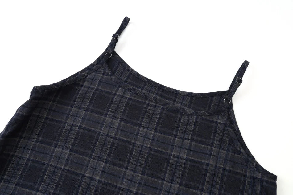 AS AW26 Fashion Plaid slip dress match knit wide-rib cardigan Knit mockneck top woman clothes