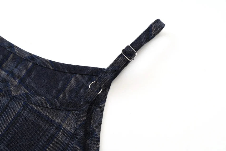 AS AW26 Fashion Plaid slip dress match knit wide-rib cardigan Knit mockneck top woman clothes