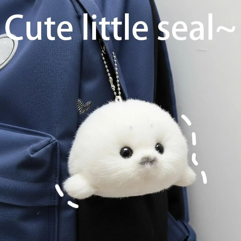 Mini Seal Plush Toy Soft Kawaii Seal Plush Animal Pendant Keychain Car Ornaments Fashion Stuffed Doll Keyring Accessories