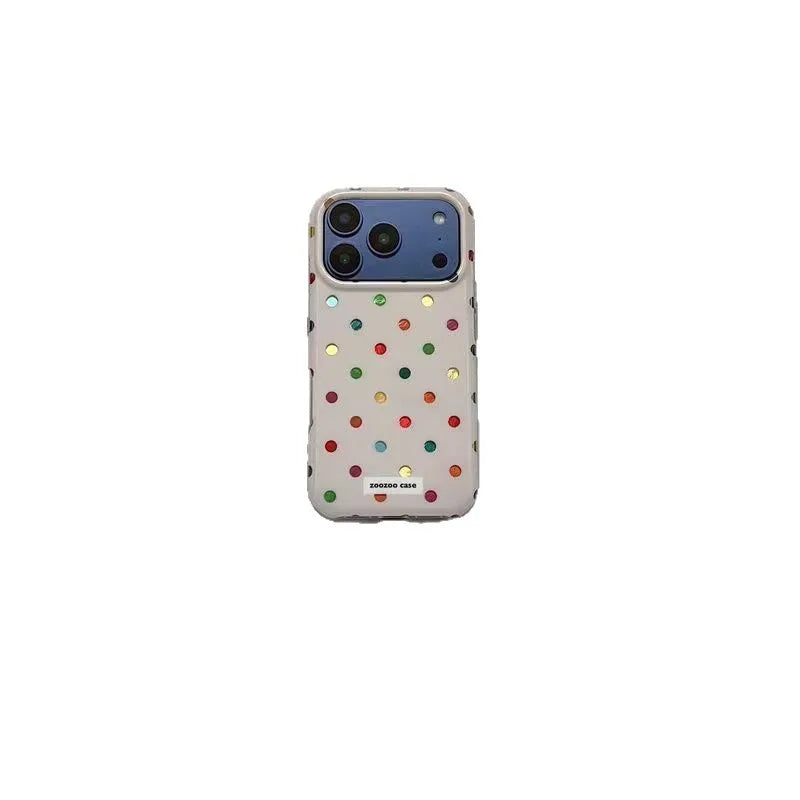 Ins Japanese and Korean color polka dots suitable for iPhone 17 PROMAX phone case new model 16promax/15/14