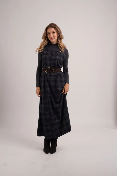 AS AW26 Fashion Plaid slip dress match knit wide-rib cardigan Knit mockneck top woman clothes