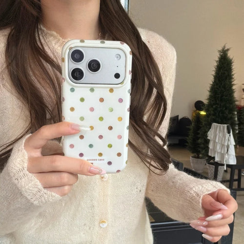 Colored Polka-dot Imd Shockproof Phone Case For Iphone 17 16 15 14 12 11 13 Pro Max Plus Air Protector Back Cover
