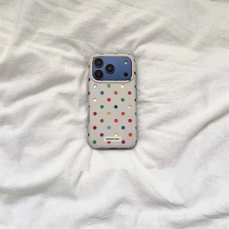 Ins Japanese and Korean color polka dots suitable for iPhone 17 PROMAX phone case new model 16promax/15/14
