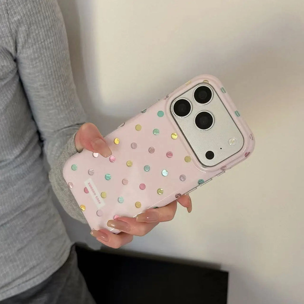 Ins Japanese and Korean color polka dots suitable for iPhone 17 PROMAX phone case new model 16promax/15/14