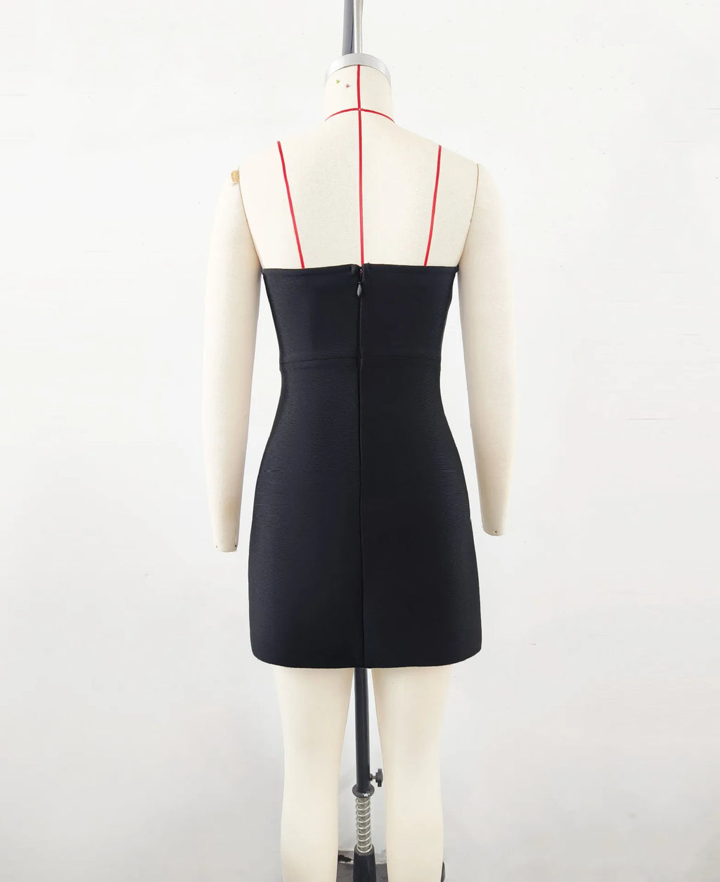 2025 New Spring Black Color Women Sexy Strapless Colorful Crystal Bodycon Mini Bandage Dress Nightclub Party Celebrate Outfit